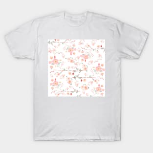 pink flower pattern T-Shirt